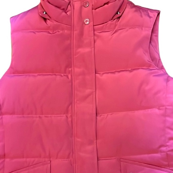 Talbots size XL berry pink full zip & snap Down insulated sleeveless puffer vest - Picture 14 of 16